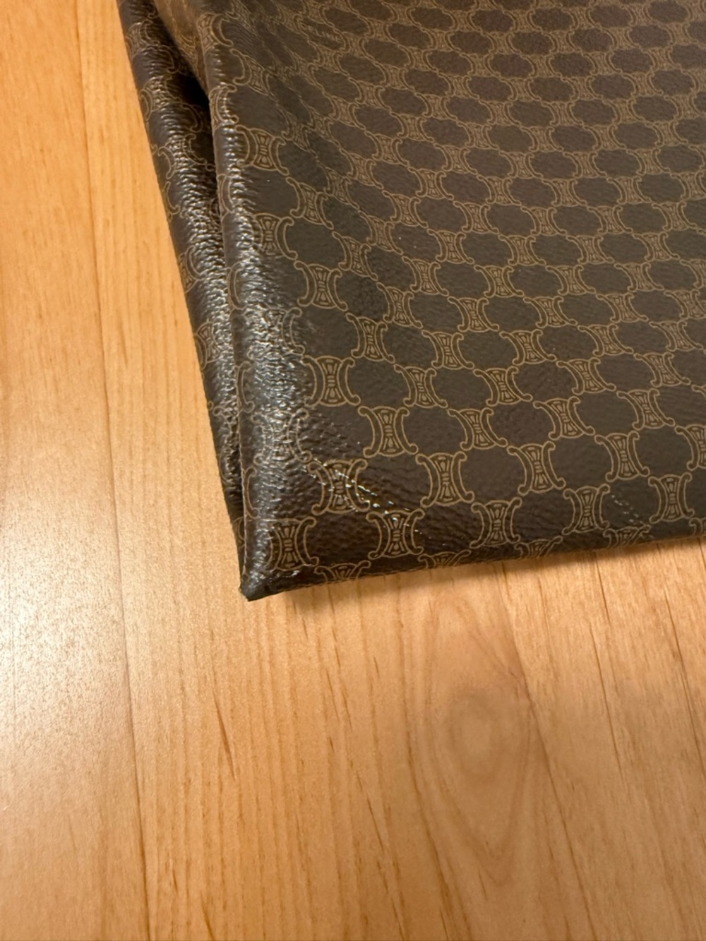 Celine Macadam Vintage Brown Patterned Tote Shoulder Bag with Tan Trim - Picture 5 of 13